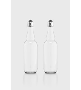 Renga Shaky 100 ml Metal Kapaklı 2'li Cam Tuzluk Seti 121005 (Gümüş)