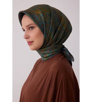 Etnik Desen %100 Twill İpek Eşarp BE04