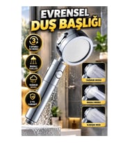 Paslanmaz Çelik 3 Modlu Masaj ve Yağmur Özellikli Çok İşlevli Duş Başlığı