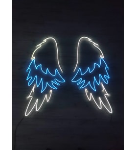 Melek Kanadı Neon Led tabela Dekoratif aydınlatma(TEK KANADIN ÖLÇÜSÜ-80X40CM TOPLAM ÖLÇÜ 80X80CM)