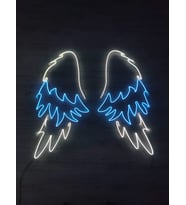 Melek Kanadı Neon Led tabela Dekoratif aydınlatma(TEK KANADIN ÖLÇÜSÜ-80X40CM TOPLAM ÖLÇÜ 80X80CM)