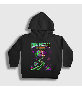 Presmono Unisex Çocuk Siyah Stadthalle King Gizzard And The Lizard Wizard Kapüşonlu Sweatshirt 493478tt