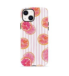 iPhone 15 Plus Vorian Çift Katmanlı Kılıf Pink Grapefruit Garden