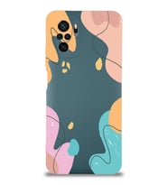 PrintiFy Xiaomi Redmi Note 10  Uyumlu Lansman Kılıf Karışık Renkler Tasarımlı İçi Kadife Kapak (Pudra)