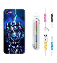 Apple iPhone 5 6 7 8 Plus Se XR Kılıf Kablo Koruma Spiral Silikon Thunder Play 1760