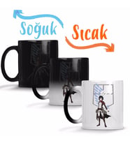 Attack On Titan Mikasa Sihirli Kupa Bardak Porselen