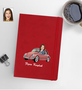 Kişiye Öze Kadın Model 13x21 Kırmızı Defter-24
