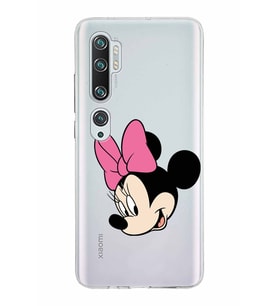 Xiaomi Mi Note 10 Uyumlu Kapak Minnie Mouse Tasarımlı Şeffaf Silikon Kılıf