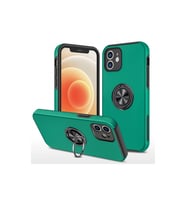 Apple İphone 12 Kılıf Elit Yüzüklü Kapak - Yeşil