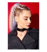 Kadın Ayarlanabilir Cool Şık Deri Choker Tasma (Siyah)