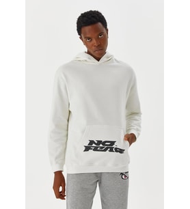No Fear Erkek Sweatshirt Kapüşonlu Beyaz M500218