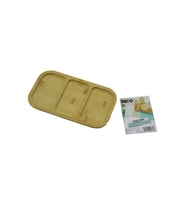 DİKDÖRTGEN 3 BÖLMELİ=2+1 AHŞAP BAMBU SERVİS SUNUM TEPSİ - TAHTASI 25 X 14 X 1.4CM (5343)