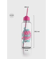Renga Felix Sea You Soon Desenli 450 ml Pipetli Cam Şişe 182055 Turkuaz (Pembe)