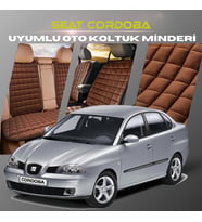 Seat Cordoba Kahverengi Renk Tay Tüyü Cepli & Terletmez Sırtlı Oto Koltuk Minder Seti - Koltuk Koruma Kılıfı (ÖN & ARKA TAM SET)
