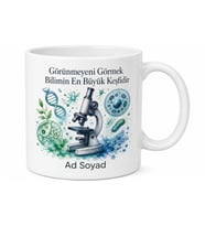 Biyoloji Öğrencisine Mikroskobik Dünyayı İnceleyen Kaşif Kupa Bardak Hediye