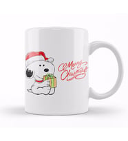 Yılbaşı Yeni Yıl Konseptli Snoopy Merry Christmas Kupa Bardak Porselen