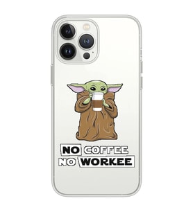Iphone 12 Pro Uyumlu Yoda Coffee Tasarımlı Şeffaf Telefon Kılıfı