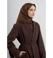 Sura İpek Eşarp -2025/2026 -9401 (Kahverengi)