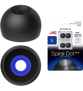 EP-FX10 Spiral Dot Kulaklık Seti (4) Kulak Ucu Seti, Küçükten Büyüğe Kadar Boyutlar, Birçok Modeline Uyar (Büyük) Siyah
