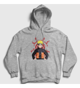Presmono Unisex Gri Fuinjutsu Anime Naruto Kapüşonlu Sweatshirt 132093tt (Gri)