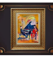 Gold Altın Kalın Çerçeveli Paspartulu Tablo vvb123