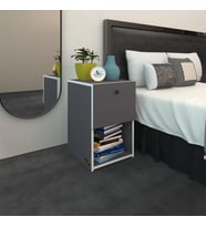 Kenzlife komodin izumi gri 60*39*39 komidin kitaplık ayakkabılık kapaklı arkalıklı (Karışık)