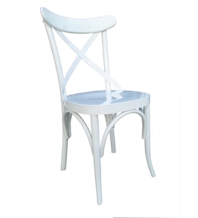 Sandalye 13703 Çapraz Kayın RETRO Ayak Babyface kumaş Döşeme Parlak Beyaz El Yapı