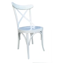 Sandalye 13703 Çapraz Kayın RETRO Ayak Babyface kumaş Döşeme Parlak Beyaz El Yapı