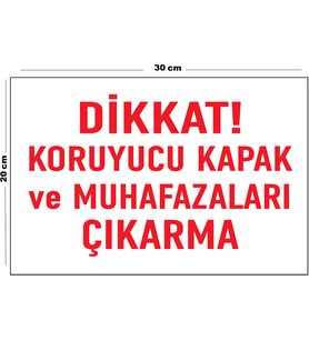 Metal Dikkat Koruyucu Kapakları Ve Muhafazaları Çıkarma 20cm x 30cm A4 Büyüklüğünde Uyarı Levhası