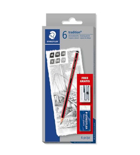 Staedtler Tradition Dereceli Çizim Kalemi 6 Kalem + Silgi + Kalemtraş Set 