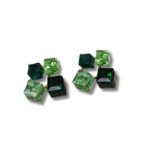 Omark Cotton Green Boxes Küpe (Koyu Yeşill)