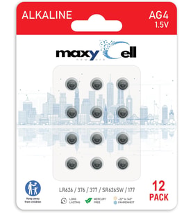 Lexroo 12 Adet AG4 LR626 Alkalin Düğme Pil 1,5V; Saatler, Oyuncaklar, Araç Kumandaları