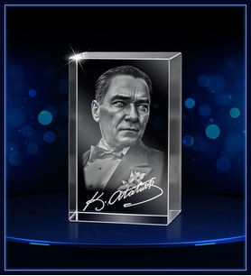 3d Kristal Atatürk 21 (Gerçek 3 Boyutlu Görüntü)