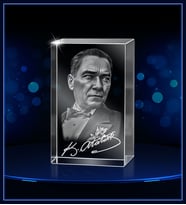 3d Kristal Atatürk 21 (Gerçek 3 Boyutlu Görüntü)