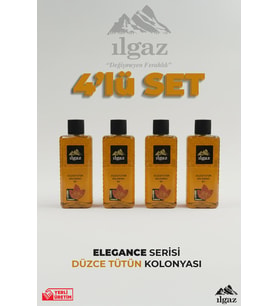 ILGAZ Düzce Tütün Kolonyası 4'lü Set 80 Derece 400 ml Elegance Series