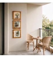 Ahşap balkon Detaylı Yapışan Çerçeve Seti - 3 Adet