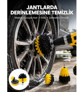 Derinlemesine Temizlik İçin Dayanıklı Kıllı Matkap Fırçası Başlığı