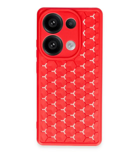 Durukar® Redmi Note 13 Pro 4G Kılıf Petek Silikon Kapak - Kırmızı