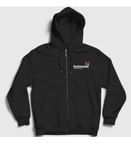 Presmono Unisex Siyah Hotmale Try It For Free Fermuarlı Kapüşonlu Sweatshirt 427742tt