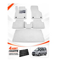 e-biz FORD TOURNEO-COURIER (2013-2023) Uyumlu EVA Oto Paspas Bagaj Paspası Dahil Beyaz