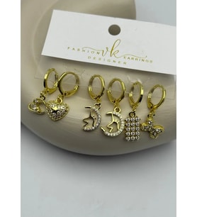 Vip 6'lı Gold Küpe - 25-vip184