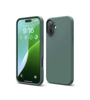 Apple İphone 16 Plus Kılıf Nano İçi Kadife Silikon - Koyu Yeşil