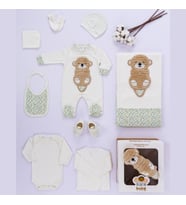 Sare Baby Anne Eli Serisi Oyuncak Hediyeli Organik Hastane Çıkışı 10'lu Set (Ekru)