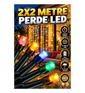 Zaman Ayarlı LED Perde Işık – 8 Modlu, Pilli Bahçe ve Balkon Dekorasyonu