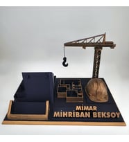 Kişiye Özel Mimar Masa İsimliği Kartvizitlik - Mimarlık Ofisi Açılış & Tebrik Hediyesi