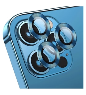 Iphone 14 Pro Max Kamera Koruyucu Lens Mercek Metal Çerçeveli 3lü Set Mavi Blue