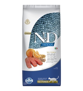 N&D Ocean Düşük Tahıllı Somonlu ve Portakallı Kısırlaştırılmış Açık Kedi Maması 2 Kg
