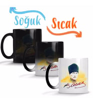 Mustafa Kemal Atatürk 08 Sihirli Kupa Bardak Porselen