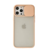 Apple İphone 12 Pro Max Kılıf Palm Buzlu Kamera Sürgülü Silikon - Pembe
