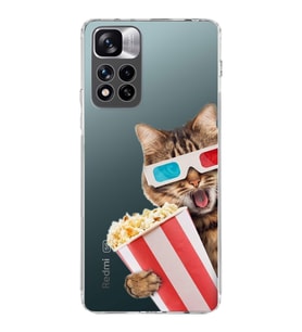 PrintiFy Xiaomi Redmi Note 11 Pro Plus 5G ile Uyumlu Kedi 1 Kamera Korumalı Şeffaf Kılıf